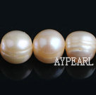 Freshwater Pearl Beads with Growth Grain, Natural Pink, 11-12mm, Nearly Round, Sold per 15.4-Inch Strand,11-12mm