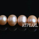 Pearl Beads, Pink, 9-10mm natural, Sold per 15-inch strand