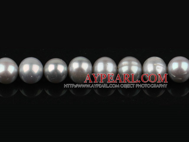 Pearl Beads, Gray, 9-10mm natural, Sold per 15.7-inch strand