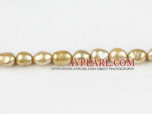 Pearl Beads, Sand Color, 8-9mm dyed baroque, Sold per 14.8-inch strand