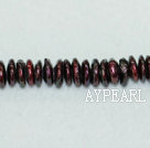 Freshwater pearl beads, dark red, 5*12mm coin. Sold per 15.7-inch strand.