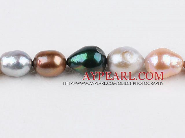 Pearl Beads, Mixed Color, 12-16mm dyed, 15.6-inch strand