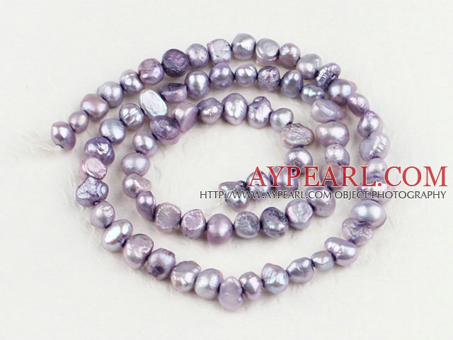 Pearl Beads, Violet, 3-4mm dyed, potato shape, Sold per 14.2-inch strand