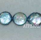 Coin shape freshwater pearl beads,Jean Blue,5*14mm