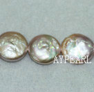 Coin shape freshwater pearl beads,Natural Purple,5*13mm