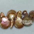 Freshwater pearl beads, golden, 5*14*20 mm top-drilled coin. Sold per 15.4-inch strand.