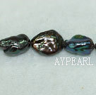 Reborn freshwater pearl side-drilled beads,Black,5*10*14mm