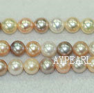 Freshwater pearl beads, multi-color, 7-8mm round. A grade. Sold per 15.7-inch strand