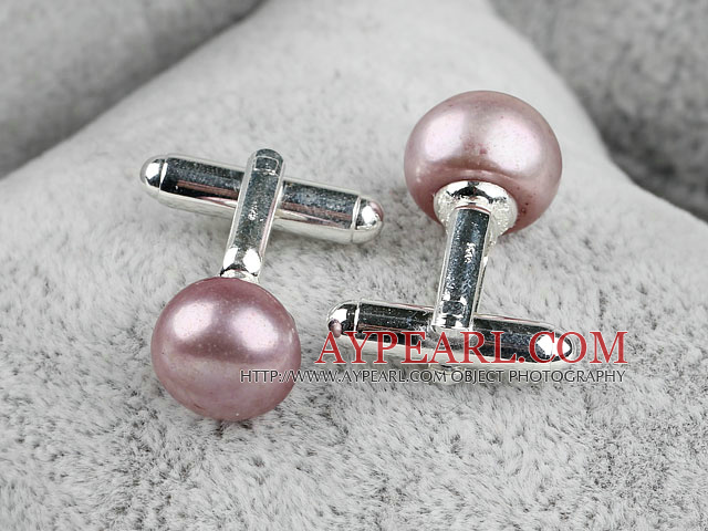 Natural 11.5-12mm Purple Freshwater Pearl Cufflinks