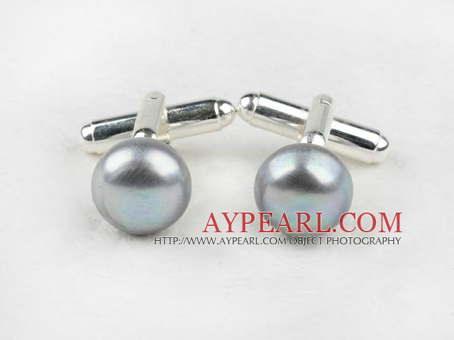 11.5-12mm Gray Freshwater Pearl Cufflinks