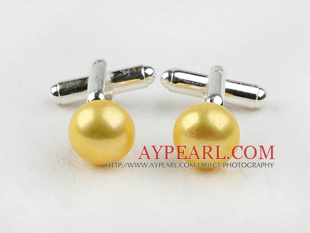 11.5-12mm Yellow Freshwater Pearl Cufflinks