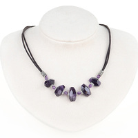 Cut angle Brazilian amethyst necklace