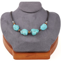 Random turquoise tiger eye stone necklace