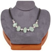 Cornered Grape Stone Pink Crystal Necklace
