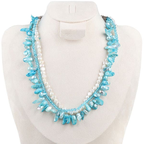 Alien pearl crystal necklace