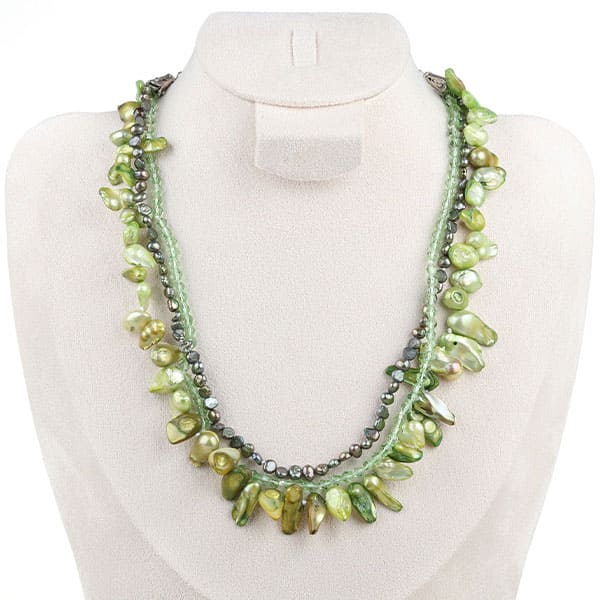 Alien pearl crystal necklace